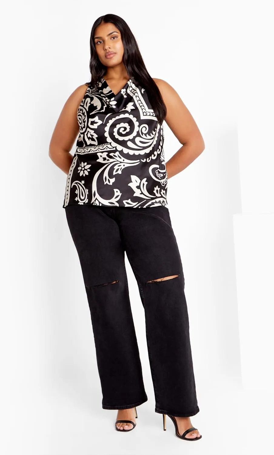 City Chic Plus Size TOP Perri PRT in Paisley