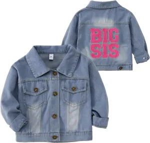 CM C&M WODRO Toddler Boys Girls Denim Jacket Big Brother Sister Embroidery Kids Jeans Jacket Top Button Down Coat Outerwear