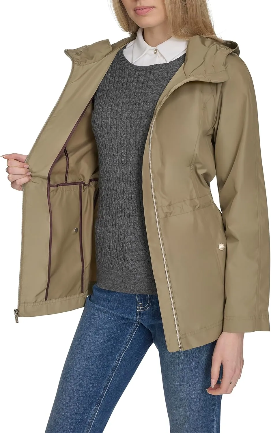 Cole Haan Women's Travel Packable Rain Jacket