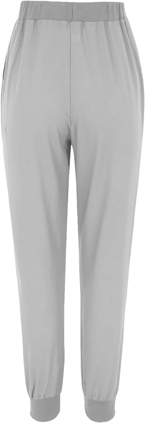 Cotton Linen Pants for Women Summer Causal Baggy Wide Leg Pants Loose Solid Drawstring Elastic High Waist Beach Trouser