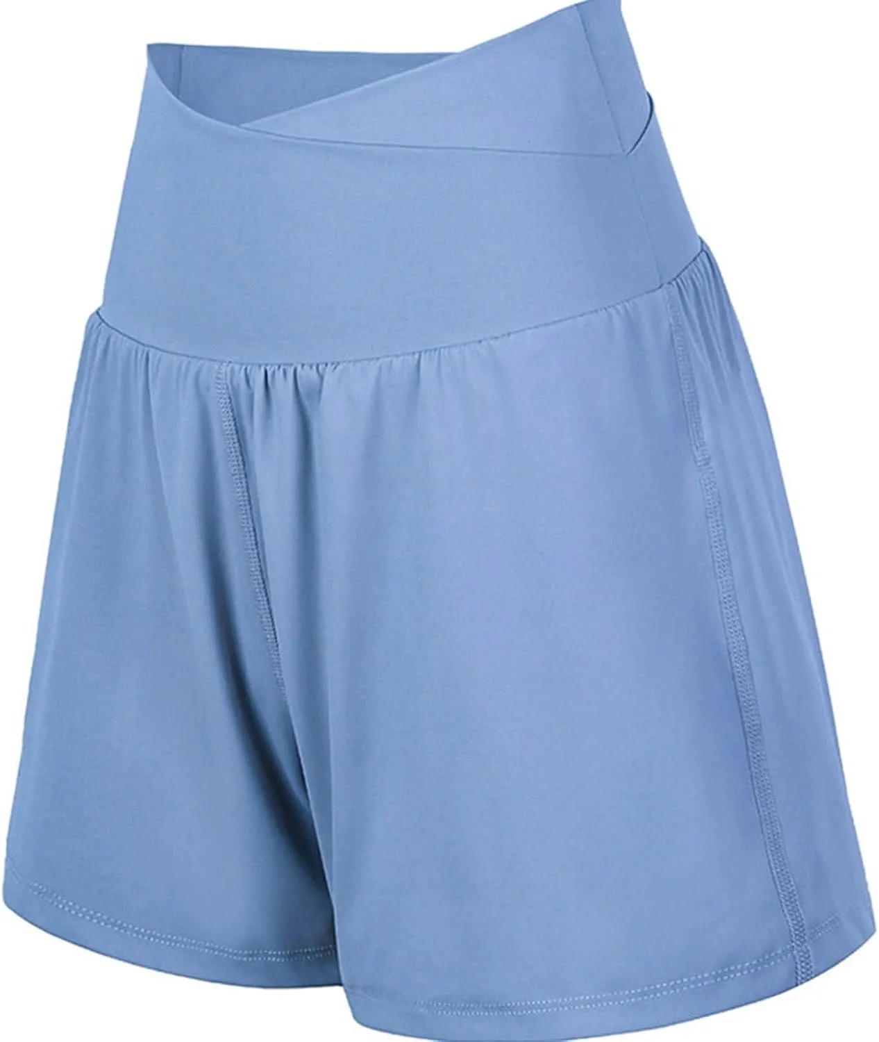 Crossover Flowy Shorts for Women 2 in 1 Athletic Gym Workout Butterfly Short Sweat Cute Yoga Skirt Skort with Pockets