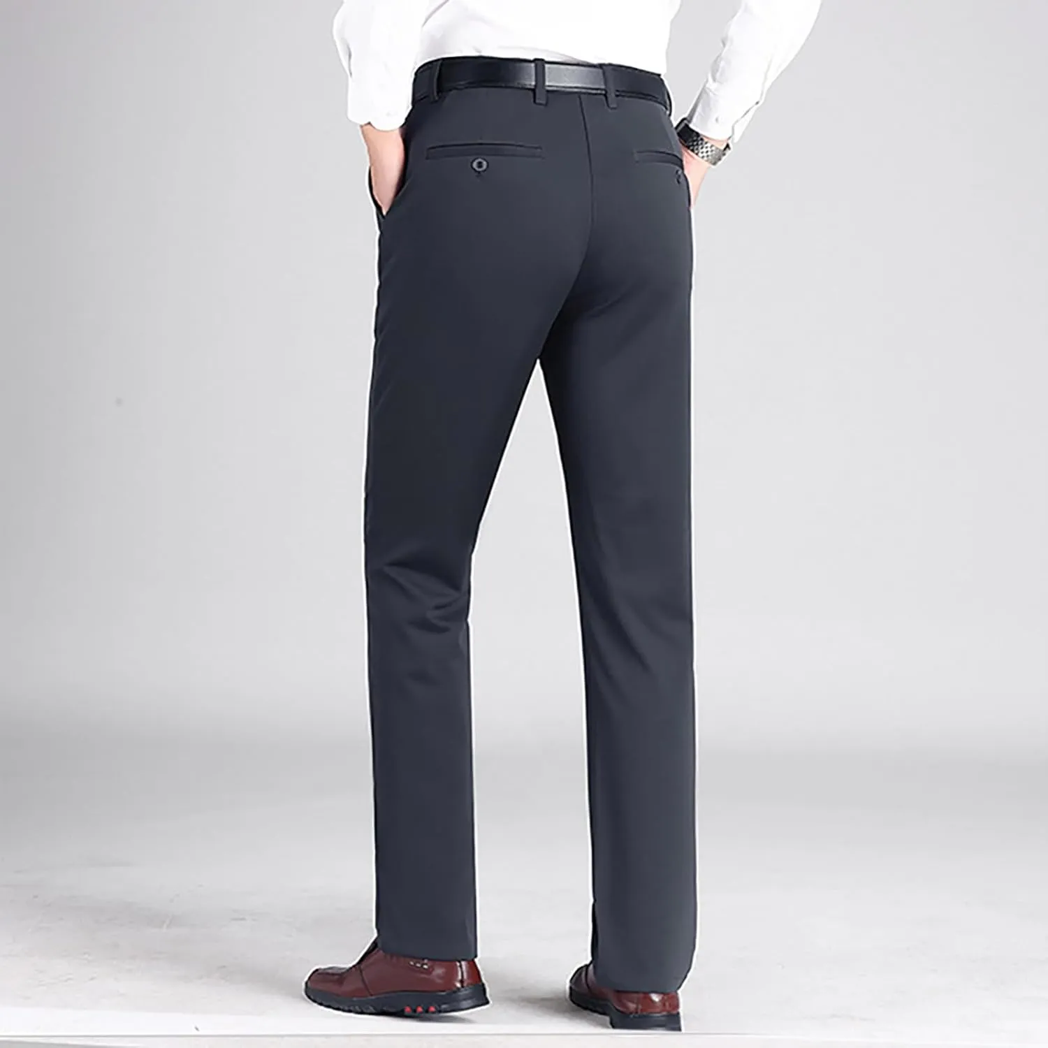 Ctreela Formal Men Suit Pants Business Casual Flat-Front Dress Pants Slim Fit Office Work Pants Daily Trousers Slacks 4X-5X