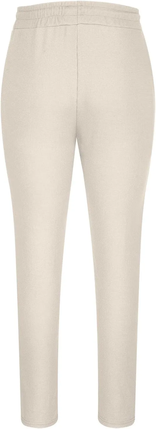 Ctreela Men's Casual Dress Pants Skinny Chino Pants Waffle Tapered Pants Flat Front Slacks Slim-Fit Elastic Waist Trousers