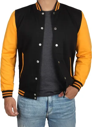 Decrum Varsity Jacket Men - High School Letterman Bomber Style Fleece Baseball Jackets For Men