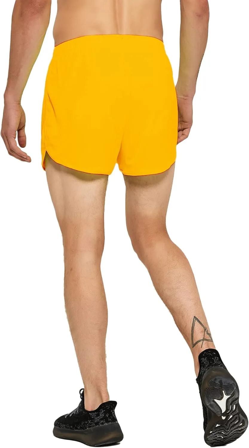 DEMOZU Men's 3 Inch Neon Running Shorts Quick Dry Workout Athletic Gym Marathon Shorts with Liner