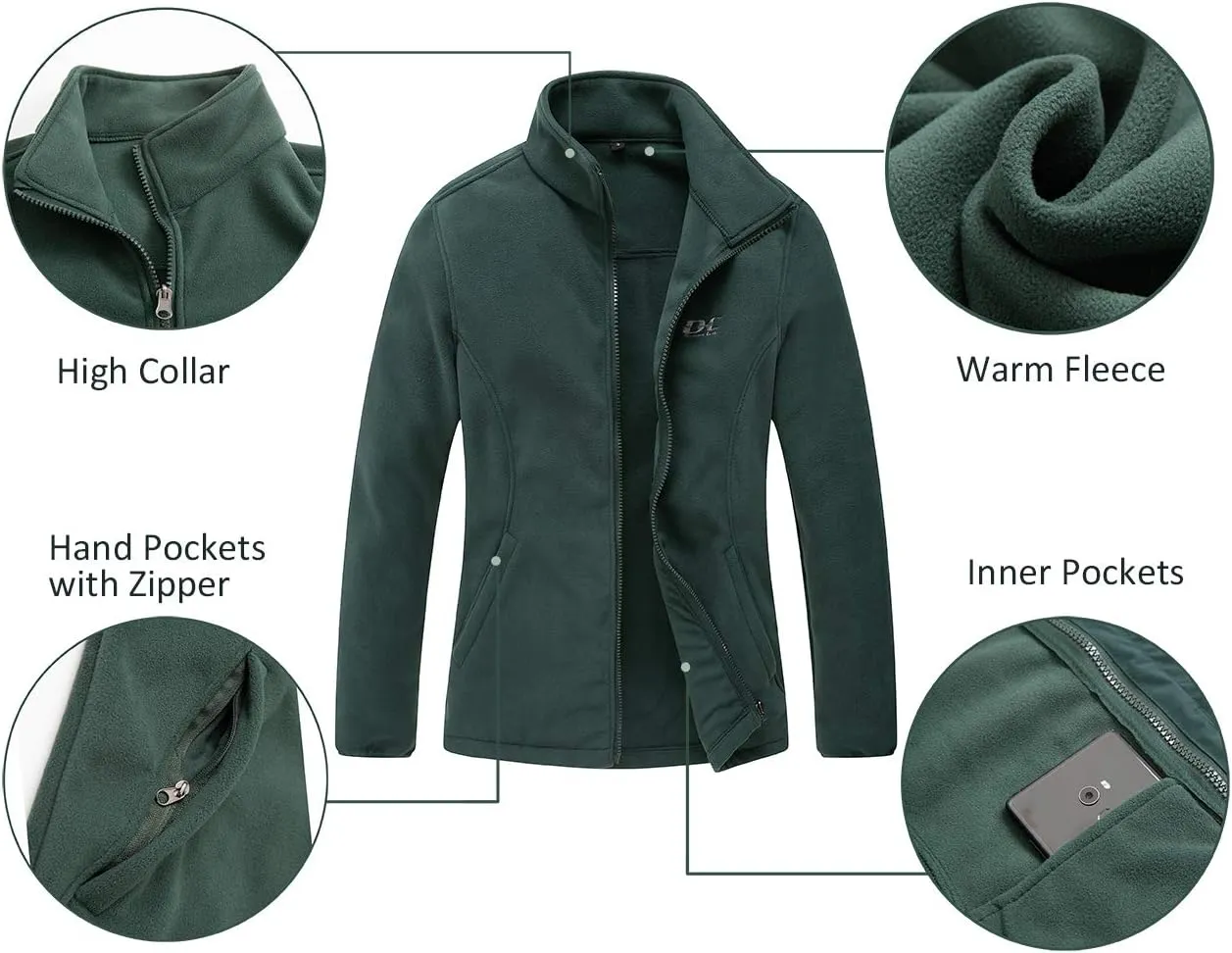 Diamond Candy Womens 3-in-1 Winter Jacket Waterproof Rain Coat with Hood Warm Fleece Ski Jackets