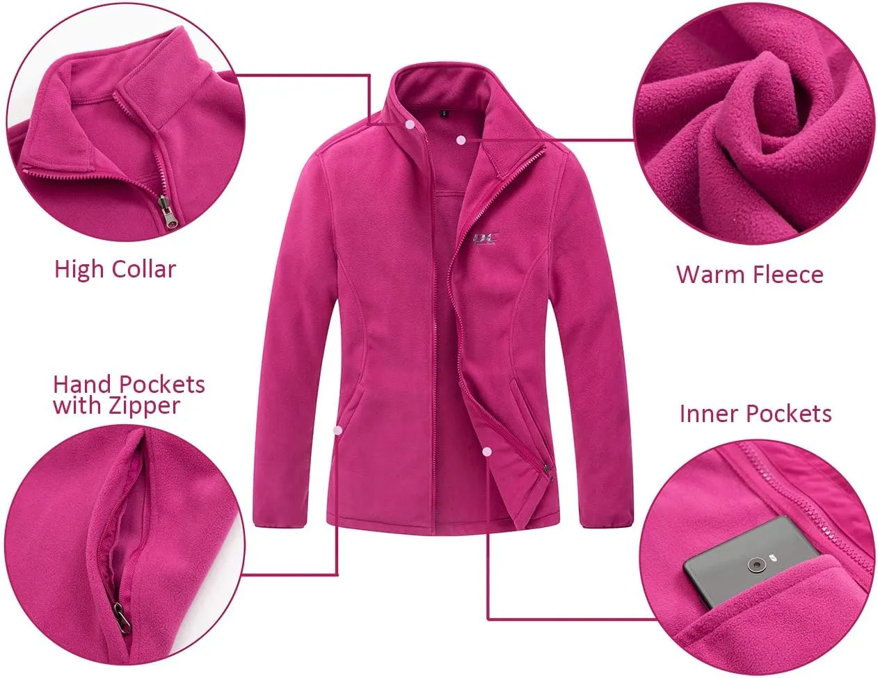 Diamond Candy Womens 3-in-1 Winter Jacket Waterproof Rain Coat with Hood Warm Fleece Ski Jackets