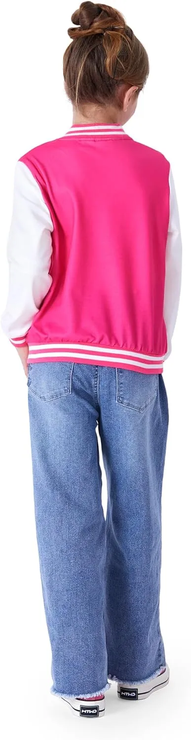 Disney Minnie Mouse Mickey Mouse Stitch Kids Varsity Bomber Jacket Lightweight Button-up Sweatshirt Toddler-Big Kids