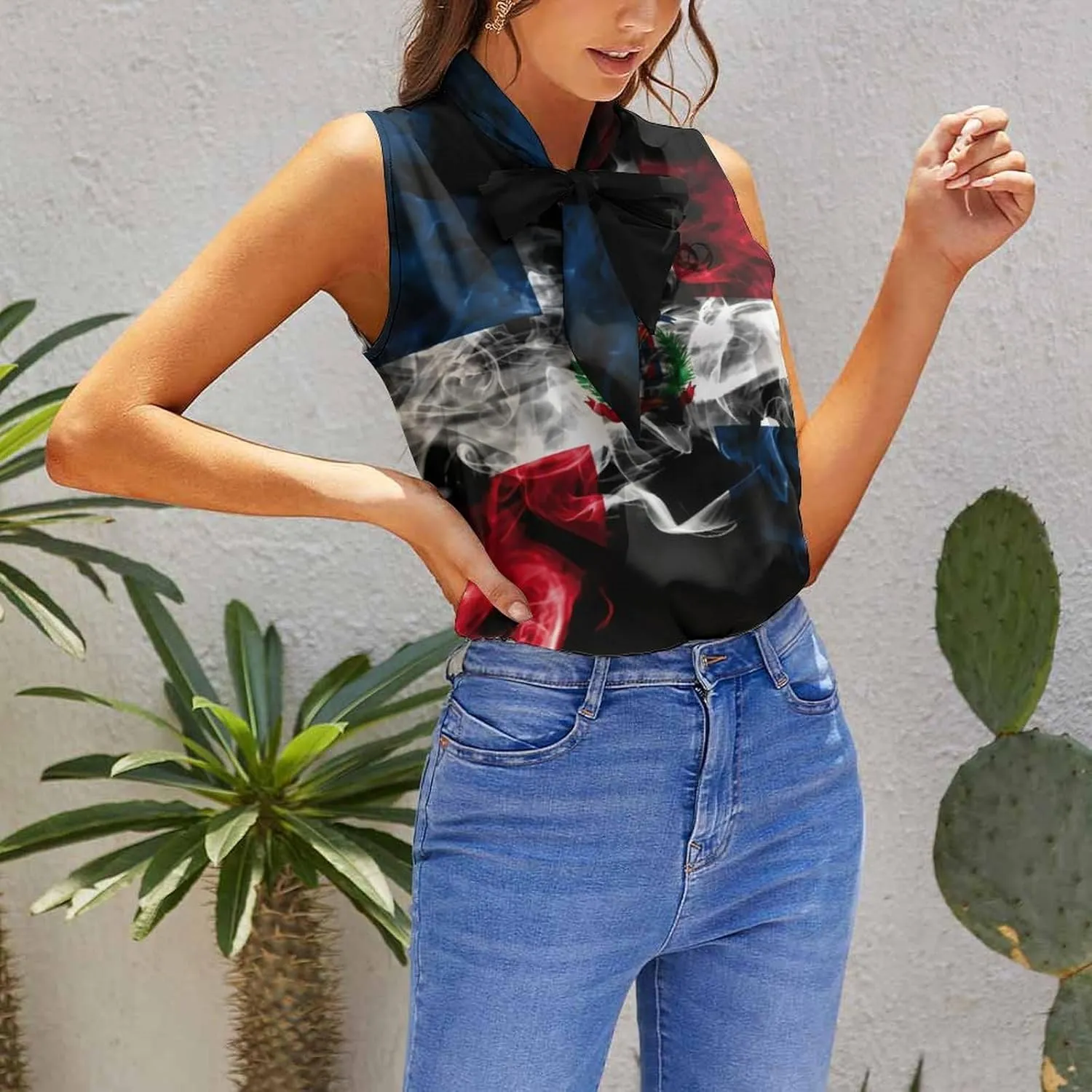 Dominican Flag Skirt for Womens Summer Autumn Winter Creativity Top