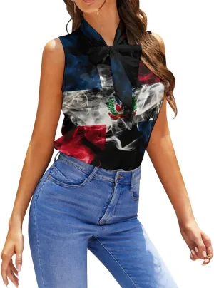 Dominican Flag Skirt for Womens Summer Autumn Winter Creativity Top