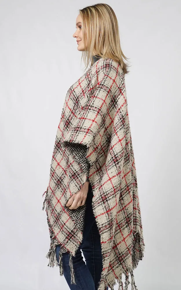 ECP10813 PLAID REVERSIBLE CAPE