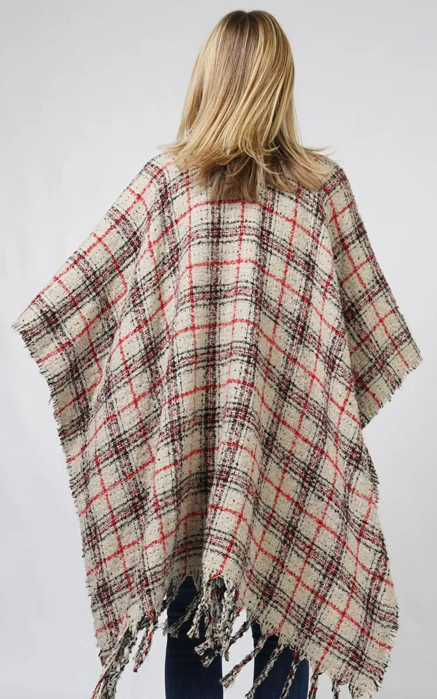 ECP10813 PLAID REVERSIBLE CAPE