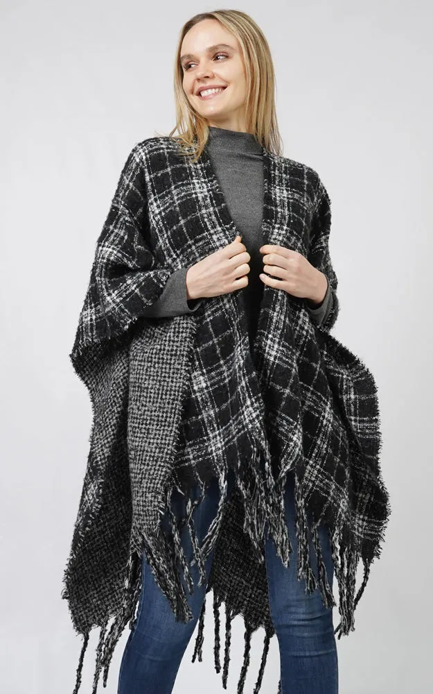 ECP10813 PLAID REVERSIBLE CAPE