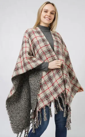 ECP10813 PLAID REVERSIBLE CAPE