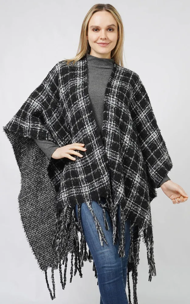 ECP10813 PLAID REVERSIBLE CAPE