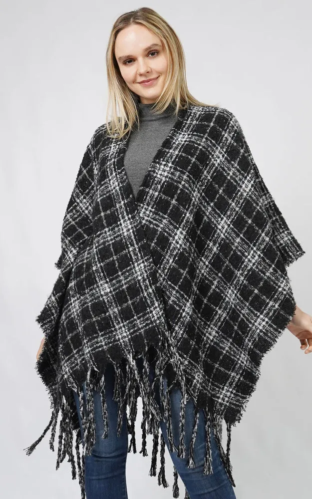 ECP10813 PLAID REVERSIBLE CAPE