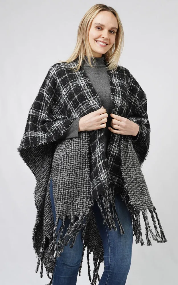 ECP10813 PLAID REVERSIBLE CAPE