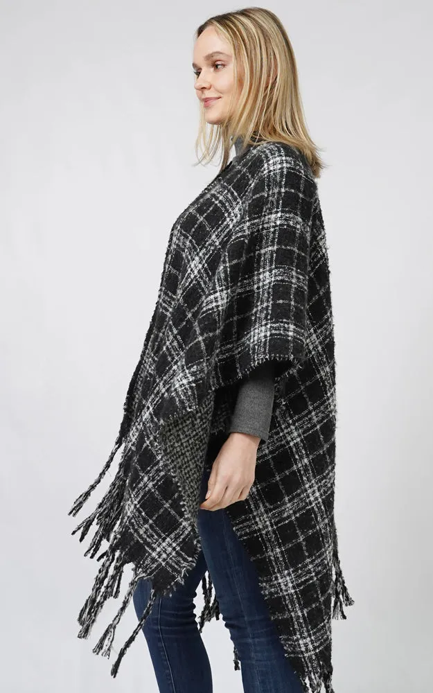 ECP10813 PLAID REVERSIBLE CAPE