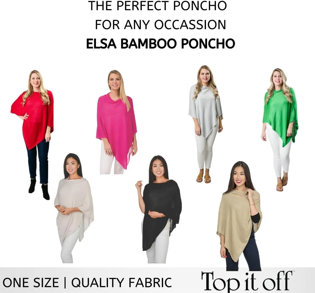 Elsa Poncho - Womens Fine Knit Luxury Topper - Layering Piece for Warmth