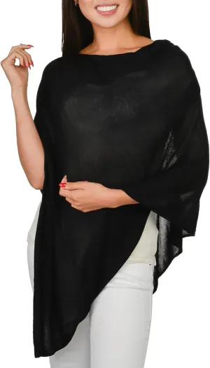 Elsa Poncho - Womens Fine Knit Luxury Topper - Layering Piece for Warmth