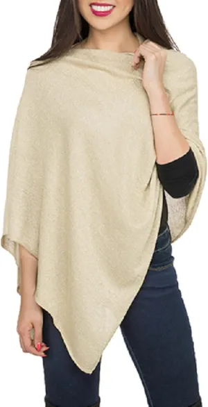 Elsa Poncho - Womens Fine Knit Luxury Topper - Layering Piece for Warmth