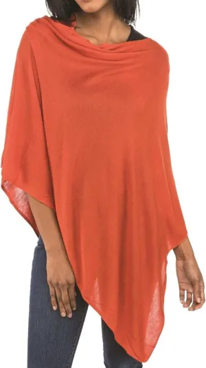 Elsa Poncho - Womens Fine Knit Luxury Topper - Layering Piece for Warmth