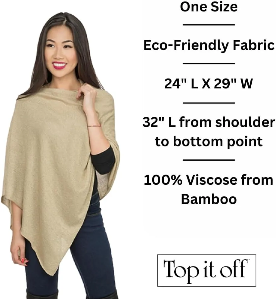 Elsa Poncho - Womens Fine Knit Luxury Topper - Layering Piece for Warmth