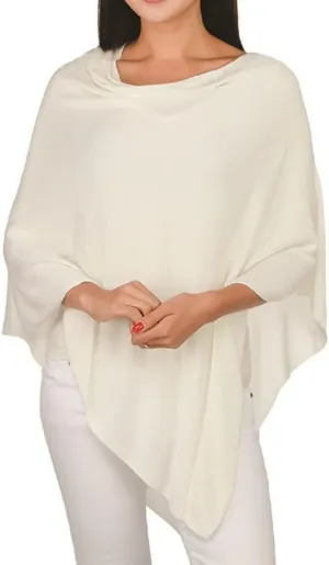 Elsa Poncho - Womens Fine Knit Luxury Topper - Layering Piece for Warmth