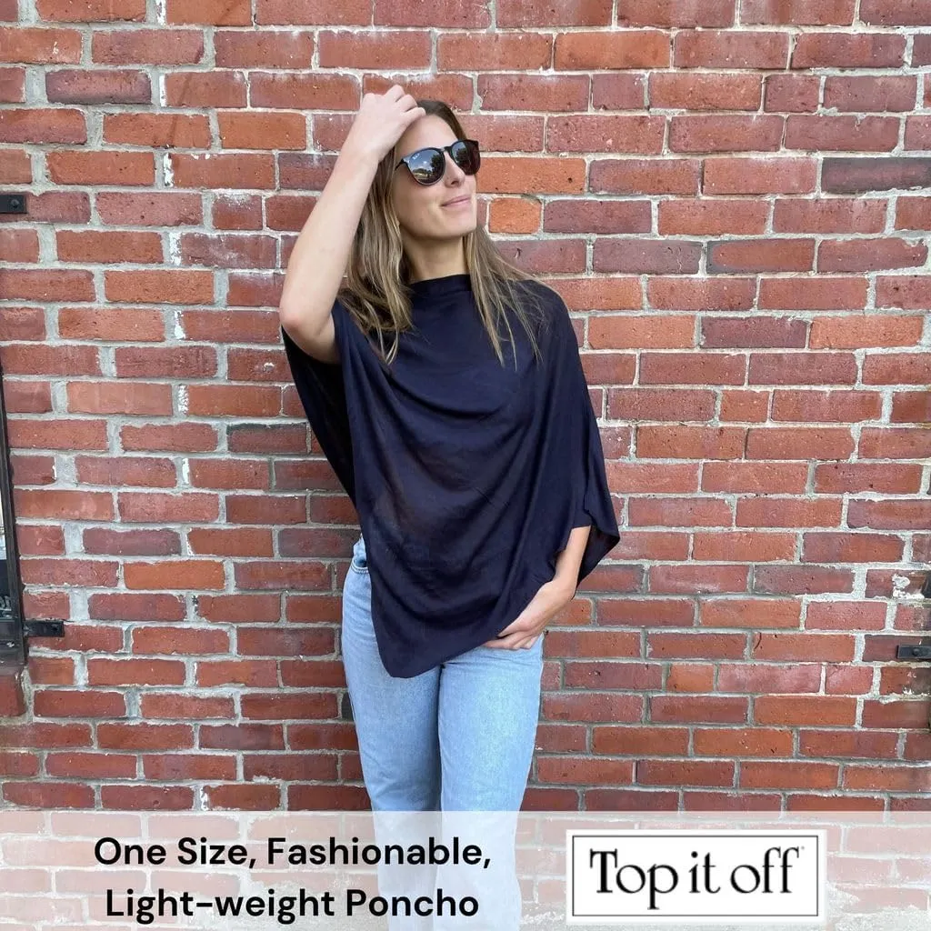 Elsa Poncho - Womens Fine Knit Luxury Topper - Layering Piece for Warmth
