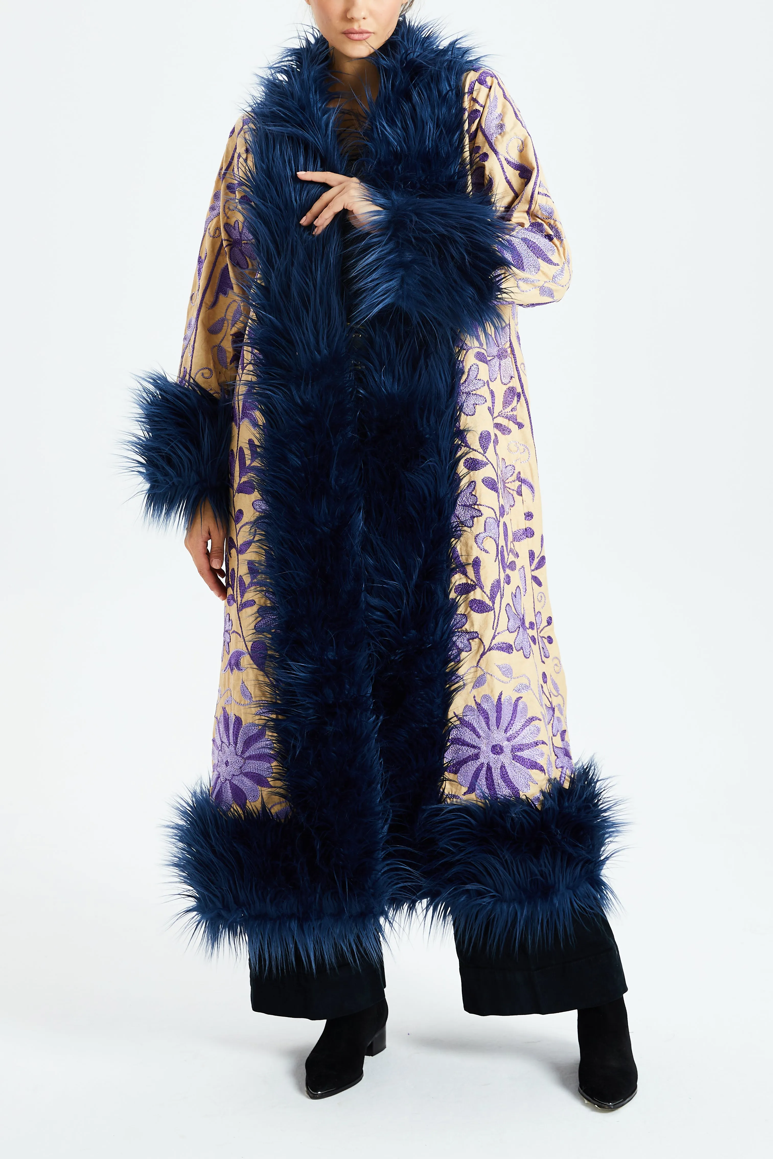Emerald Flame Suzani Kis Coat