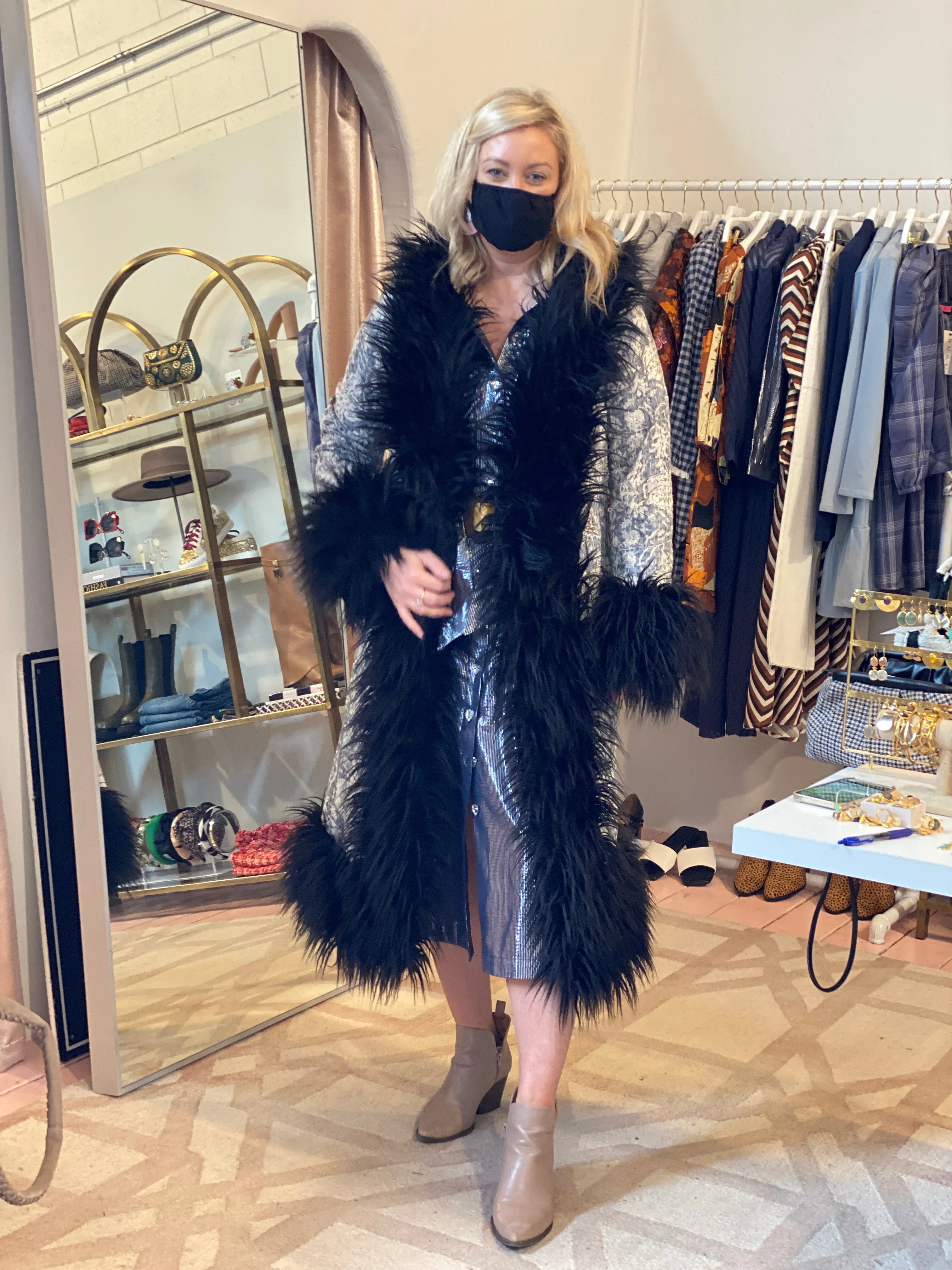 Emerald Flame Suzani Kis Coat