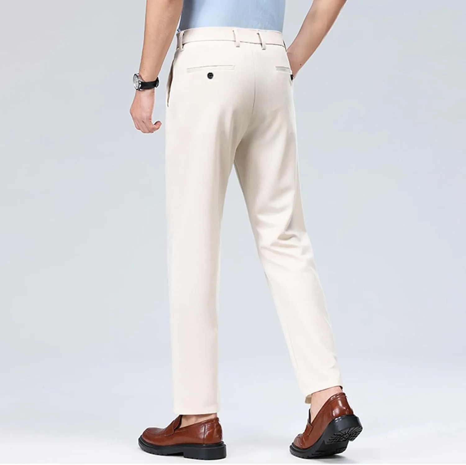 Finelylove Mens Dress Pants Casual Slim Fit Flat Front Formal Pants Wrinkle Free Tapered Trousers Trendy