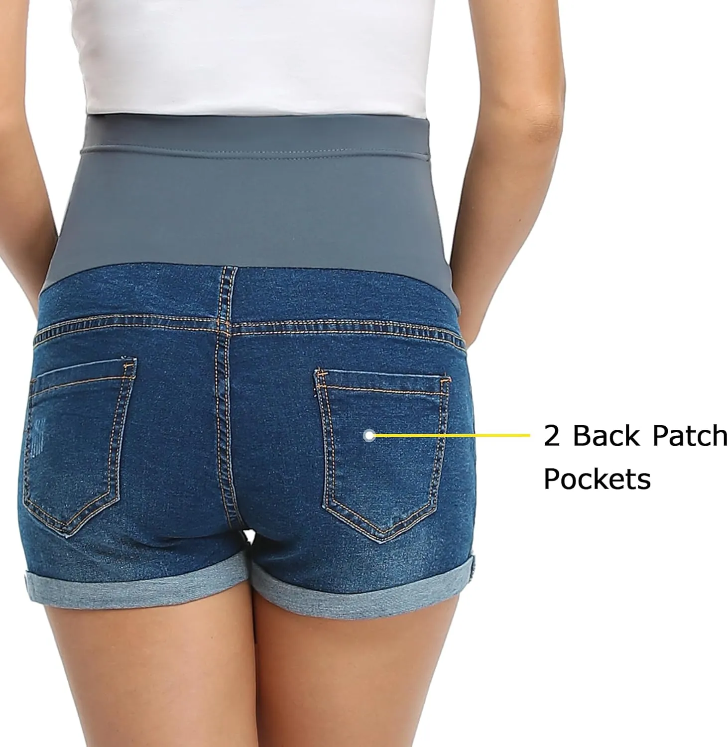 fitglam Women's Maternity Shorts Over Belly Pregnancy Lounge Workout Running Pajama Sleep Shorts with Pockets