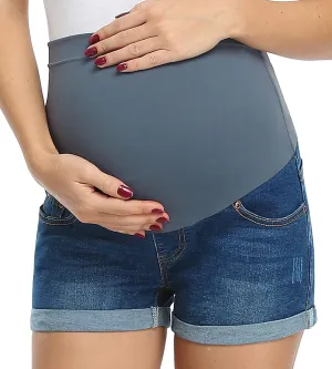 fitglam Women's Maternity Shorts Over Belly Pregnancy Lounge Workout Running Pajama Sleep Shorts with Pockets