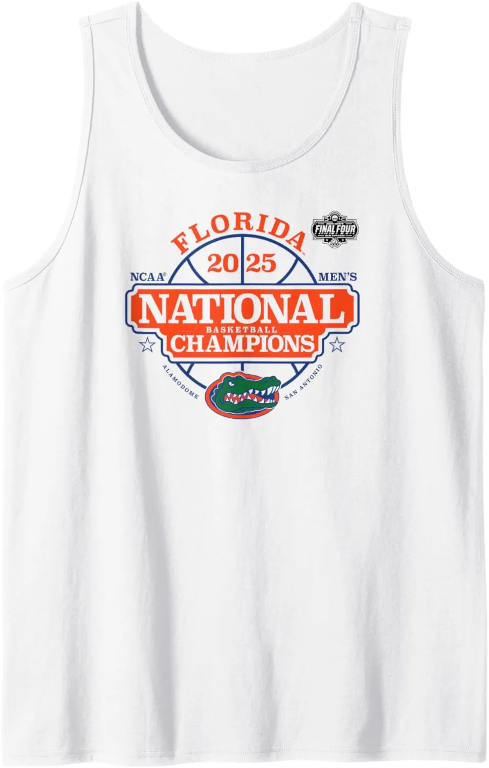 Florida Gators National Champs 2025 Men's Basketball White Tank Top