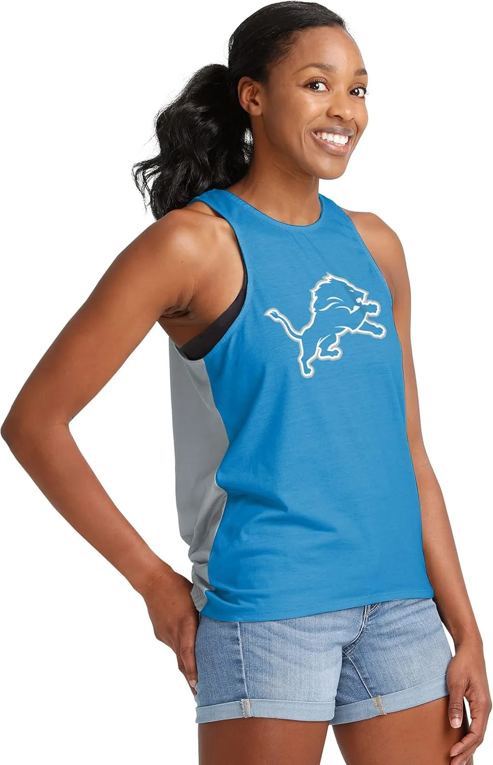 FOCO Women's NFL Team Logo Tie Breaker Tank Top Shirt