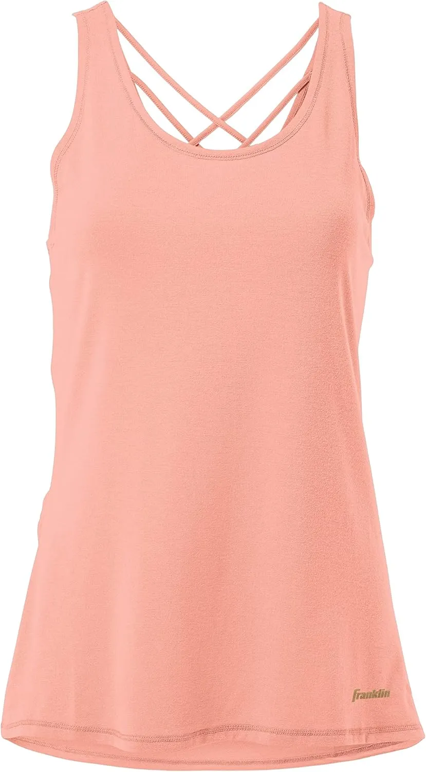 Franklin Sports Women's Lattice Back Tank Top-Relaxed Fit
