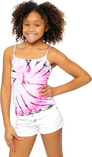 Girls (7-10) Swirl Tie Dye Full Cami Tank Top