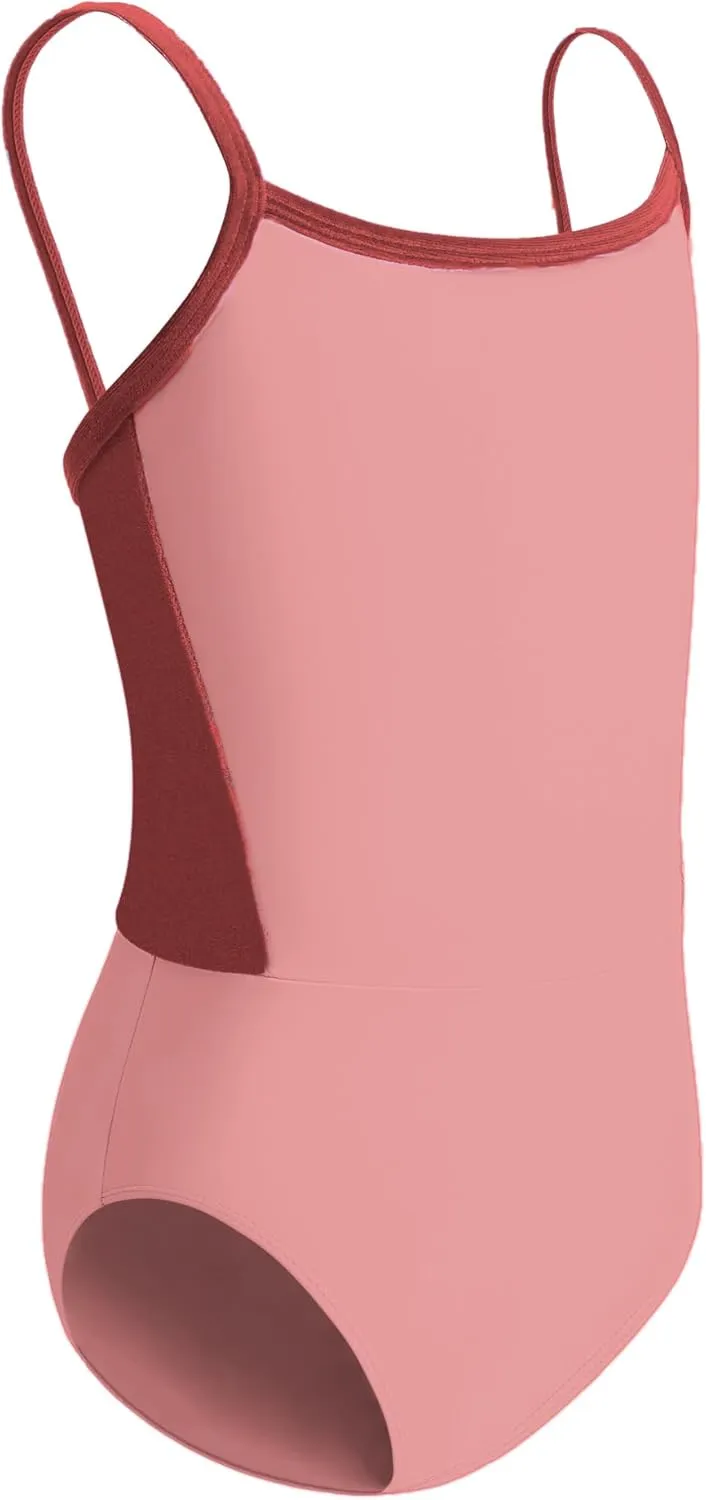 Girls Velvet-Paneled Ballet Dance Camisole Leotard and Gymnastics Leotards