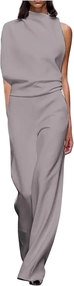 Gym Pants for Women,Women's Banquet Dress Jumpsuit Sexy Hanging Neck Women's Trousers Spring&Summer Clothing