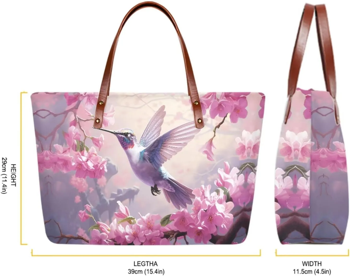 Handbag Purses Set of 2 for Women Portable Top Handle Tote Bag Shoulder Bag with Cash Wallet for Shopping Tours