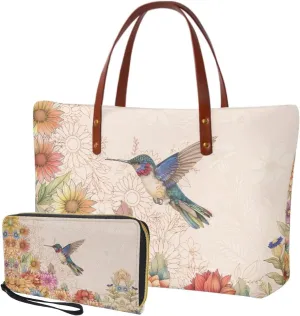 Handbag with Matching Wallet for Women Lightweight Top Handle Satchel Shoulder Bag with Purses for Shopping Work