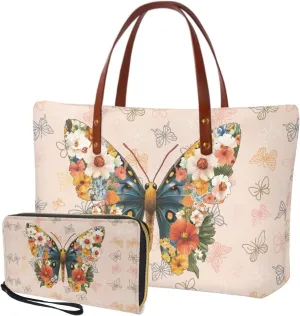 Handbag with Matching Wallet for Women Lightweight Top Handle Satchel Shoulder Bag with Purses for Shopping Work