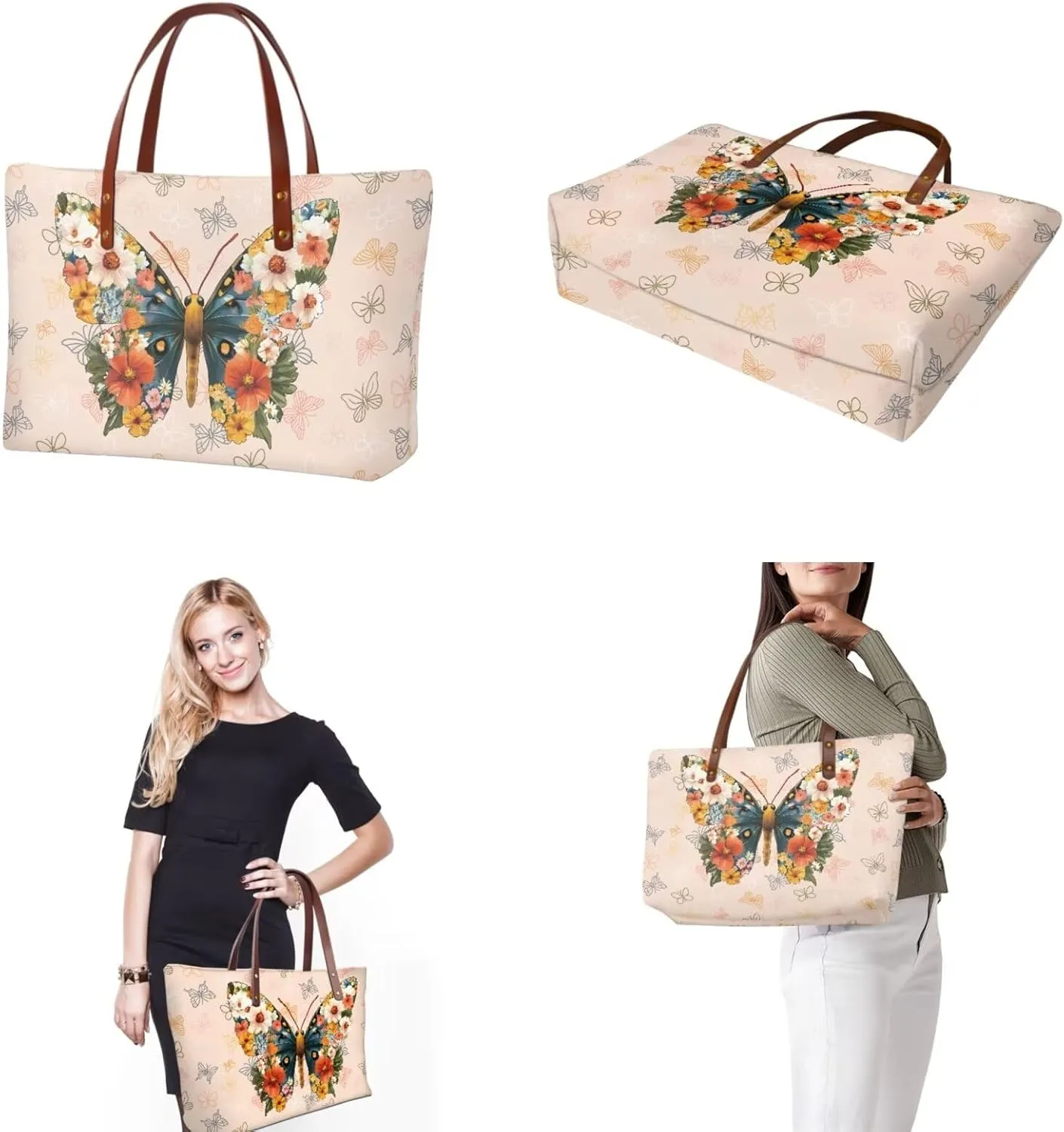 Handbag with Matching Wallet for Women Lightweight Top Handle Satchel Shoulder Bag with Purses for Shopping Work