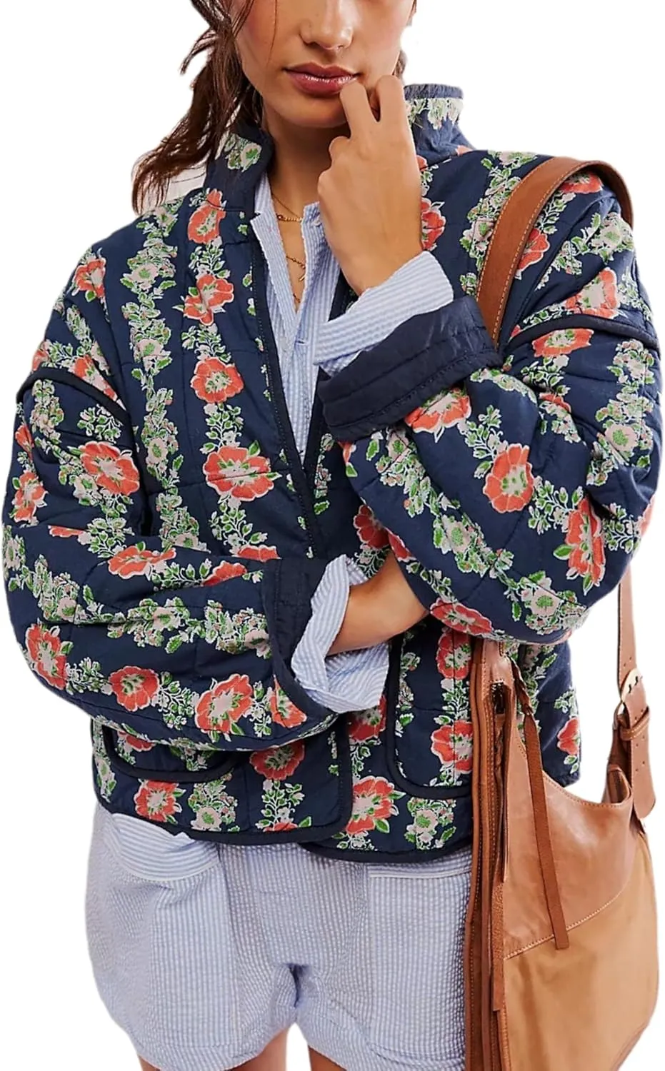 HangNiFang Women's Oversized Quilted Pullover Puffer Jacket with Hood Winter Coat with Pockets