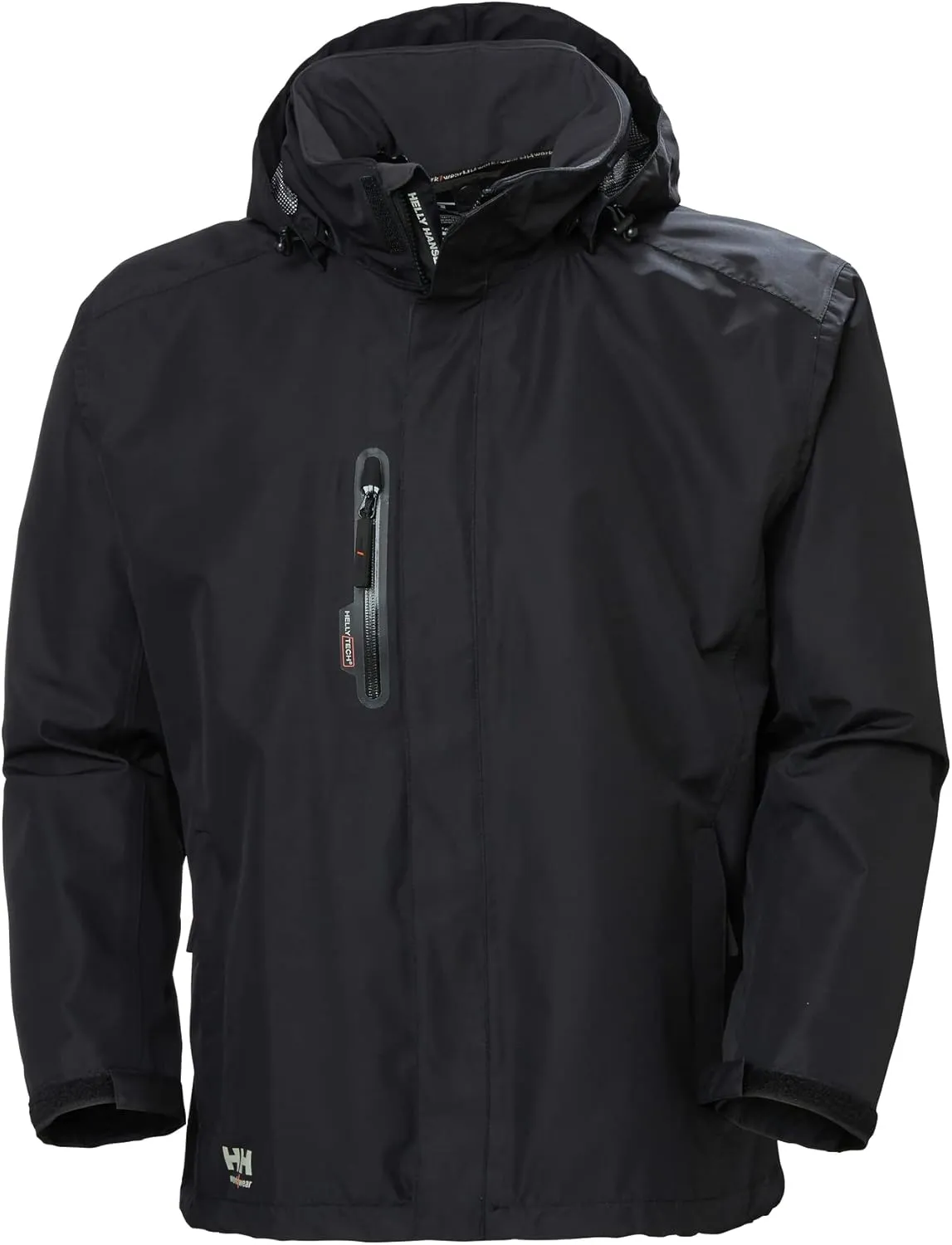 Helly-Hansen Workwear Manchester Waterproof Shell Jackets for Men with High Collar and Detachable Hood, 3 Zippered Pockets
