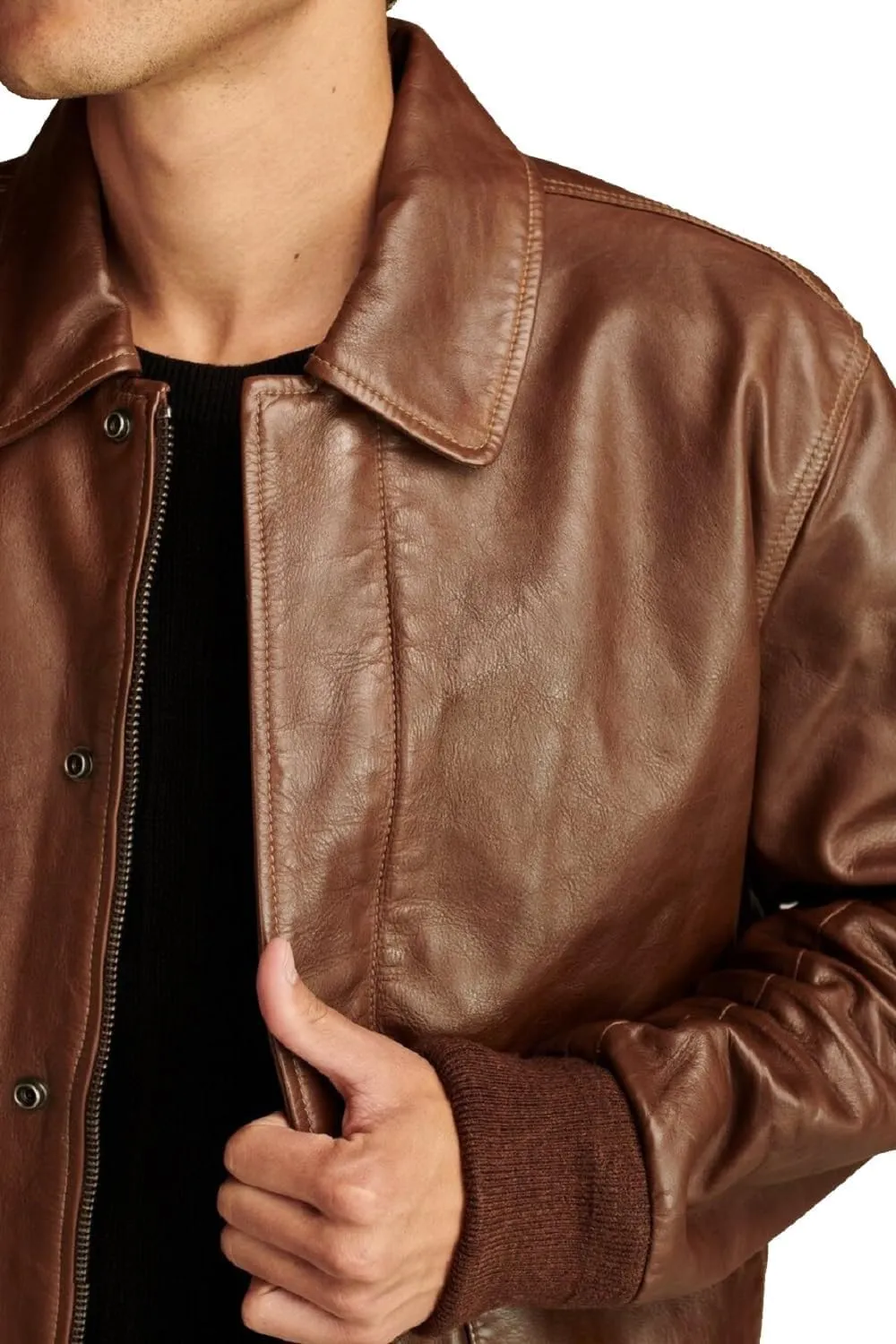 Hide & Seek Mens A2 Aviator Air Force Cockpit Vintage Bomber Military Flight Pilot WWII Distressed Real Leather Jacket