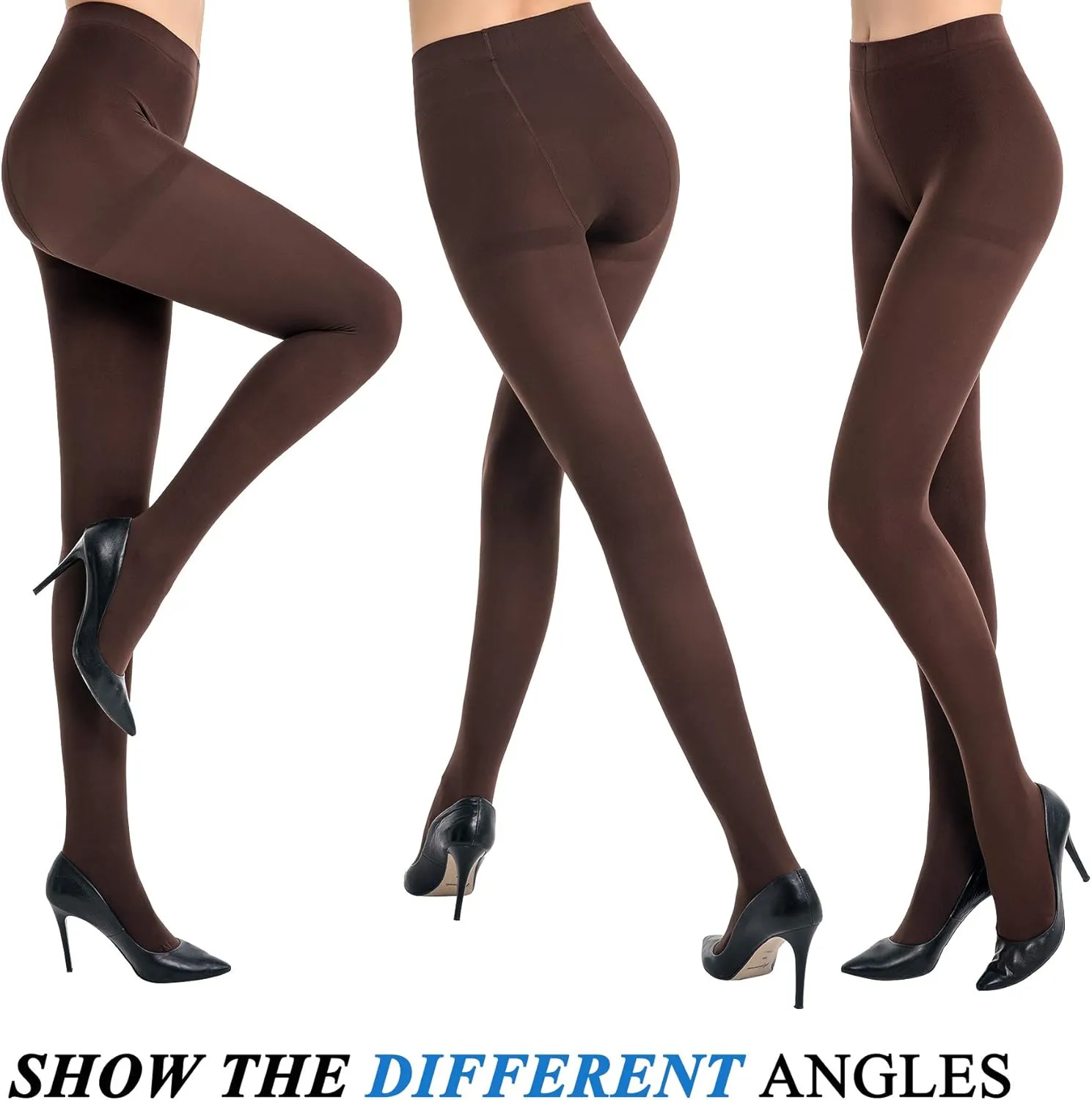 HONENNA Women's Control Top High Elastic Soft Opaque Pantyhose Tights