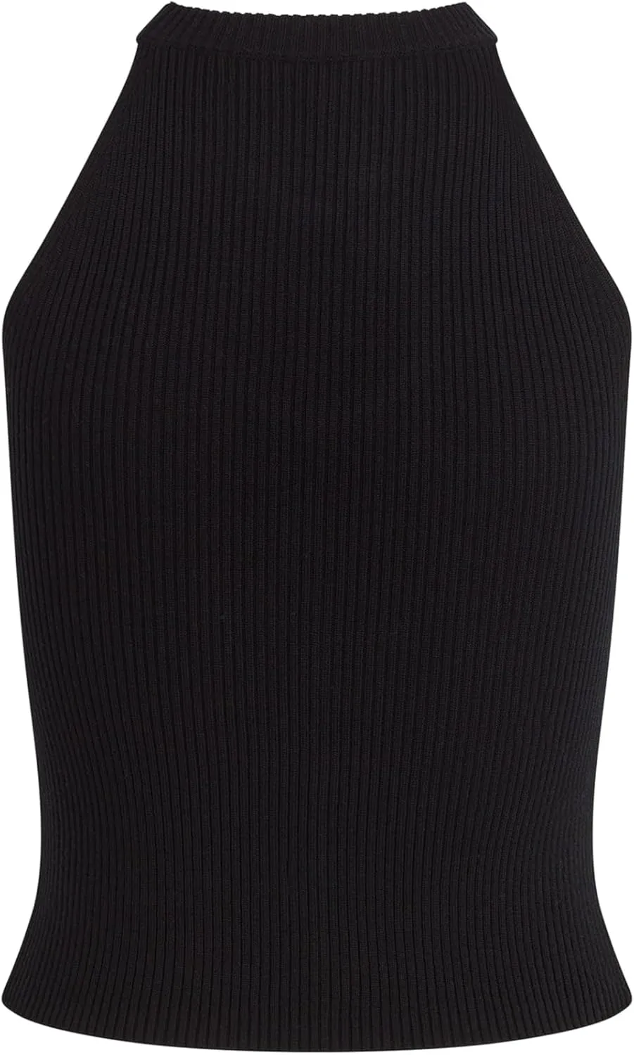 HUDSON Women's Mock Neck Sleeveless Keyhole Racer Tank Top