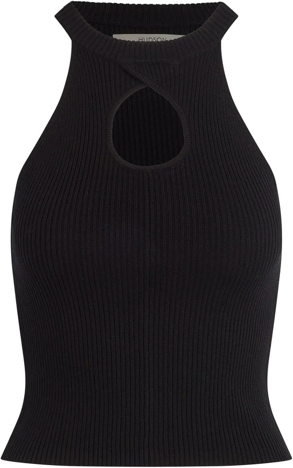 HUDSON Women's Mock Neck Sleeveless Keyhole Racer Tank Top